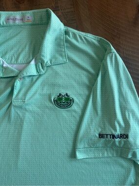 Peter Millar Bettinardi Fat Cat Green Golf Polo